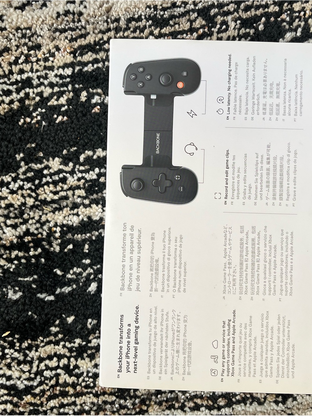 Backbone Black Mobile Gaming Controller for VR & AR
